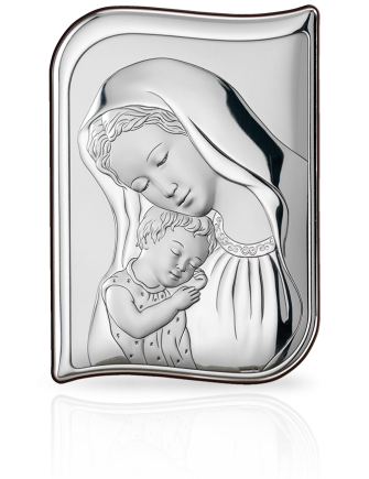 Matka Boska z Dzieciątkiem Obrazek srebrny z grawerem Valenti 82100