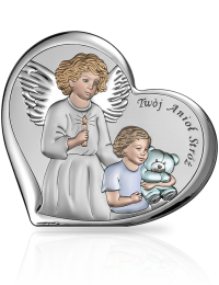 Pamiątka Chrztu Świętego Obrazek srebrny dla chłopca z grawerem Beltrami 6526C
