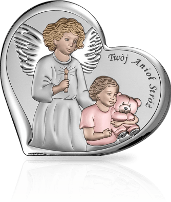 Pamiątka Chrztu Świętego: obrazek srebrny dla dziewczynki - Beltrami
