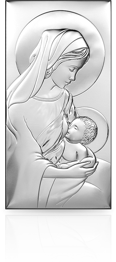 Matka Boska Karmiąca: obrazek srebrny - Beltrami