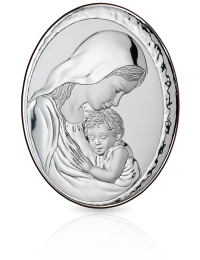 Matka Boża z Dzieciątkiem Srebrny obrazek z grawerem Valenti 82000