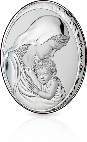 Matka Boża z Dzieciątkiem: srebrny obrazek - Valenti