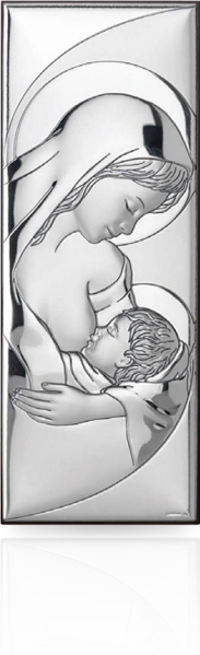 Matka Boska Karmiąca: obrazek srebrny - Valenti