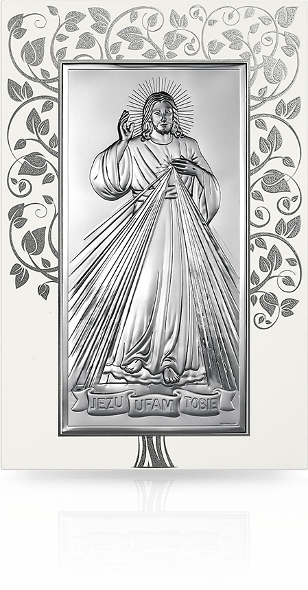 Obraz Jezu Ufam Tobie: pamiątka na białym drewnie - Beltrami