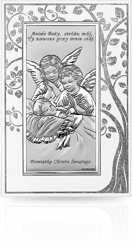Aniołki nad dzieckiem: srebrny prezent na Chrzest - Beltrami