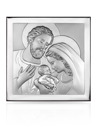 Święta Rodzina Obraz srebrny w kwadracie z grawerem Beltrami 6435