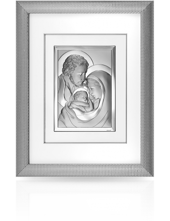Święta Rodzina z Dzieciątkiem Obraz srebrny na Rocznicę z grawerem Beltrami 6108