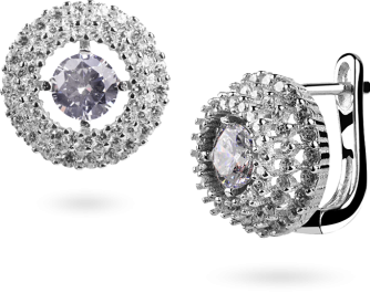 Srebrne kolczyki z cyrkonią: srebro 925, śr. 12,3 mm - Lanotti