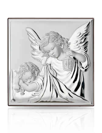 Aniołek z latarenką Obrazek srebrny z grawerem Valenti 81200