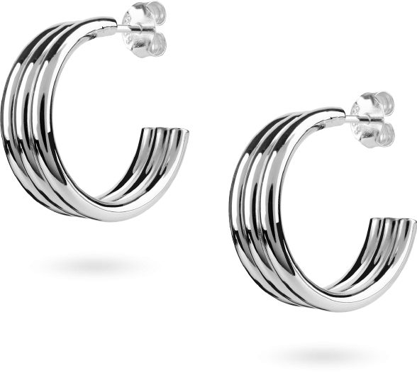 Kolczyki srebrne potrójne koła: srebro 925, śr. 19,2 mm, 4,4 g - Lanotti