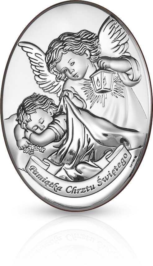 Anioł Stróż nad dzieckiem: obrazek srebrny - Beltrami