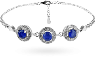 Bransoletka z niebieskimi cyrkoniami: srebro 925, dł. 180 mm - Lanotti
