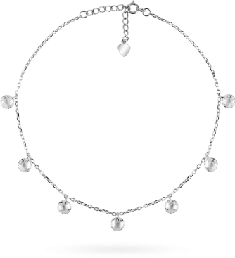 Srebrna bransoletka koraliki cyrkonie: srebro 925, dł. 220 mm - Lanotti