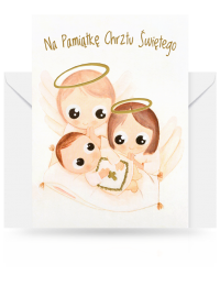 Kartka na Chrzest 12 x 16 cm, z aniołkami Lanotti 465661171