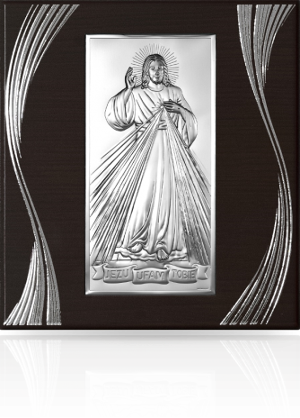 Jezu Ufam Tobie ciemny panel: obraz srebrny - Beltrami