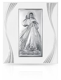 Jezu Ufam Tobie jasny panel Obraz srebrny z grawerem Beltrami 6443FP