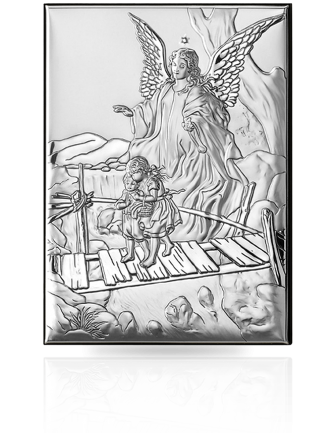 Anioł Stróż Obrazek srebrny z grawerem Valenti 81202