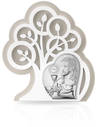 Jezus Chrystus drzewo życia obrazek srebrny na Bierzmowanie z grawerem Valenti 81402