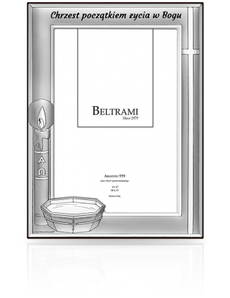 Ramka na zdjęcia na Chrzest Pamiątka Chrztu Świętego z grawerem Beltrami 6805RAM