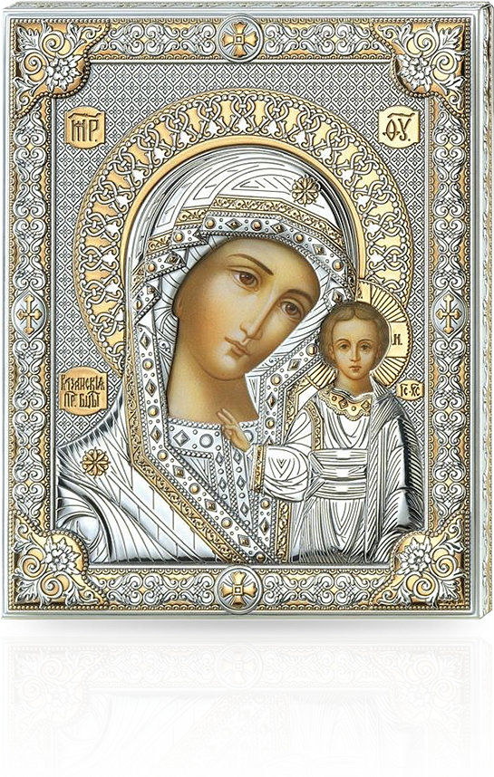 Matka Boska Kazańska: srebrna ikona ze złoceniami - Valenti