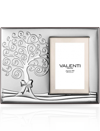 Srebrna ramka do zdjęć Z drzewkiem szczęścia z grawerem Valenti 50180
