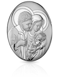 Święta Rodzina w owalu Obrazek srebrny z grawerem Valenti 82007