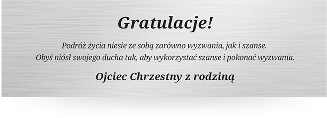 Grawerowana tabliczka na prezent - SREBRNA: prostokątna, aluminium - Lanotti