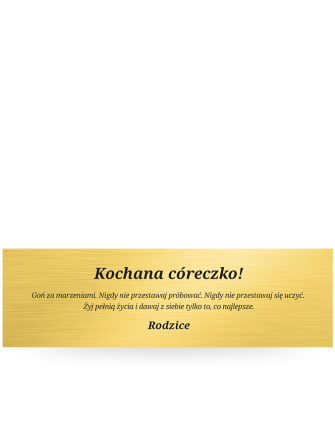 Grawerowana tabliczka na prezent - ZŁOTA Prostokątna, aluminium Lanotti GN13X4Z
