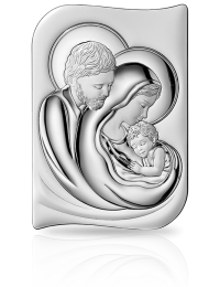 Obraz Świętej Rodziny Duży obraz srebrny z grawerem Valenti b2643