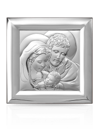 Obraz srebrny Święta Rodzina Pamiątka ślubna z grawerem Beltrami 6365