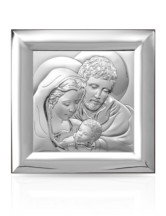 Obraz srebrny Święta Rodzina Pamiątka ślubna z grawerem Beltrami 6365